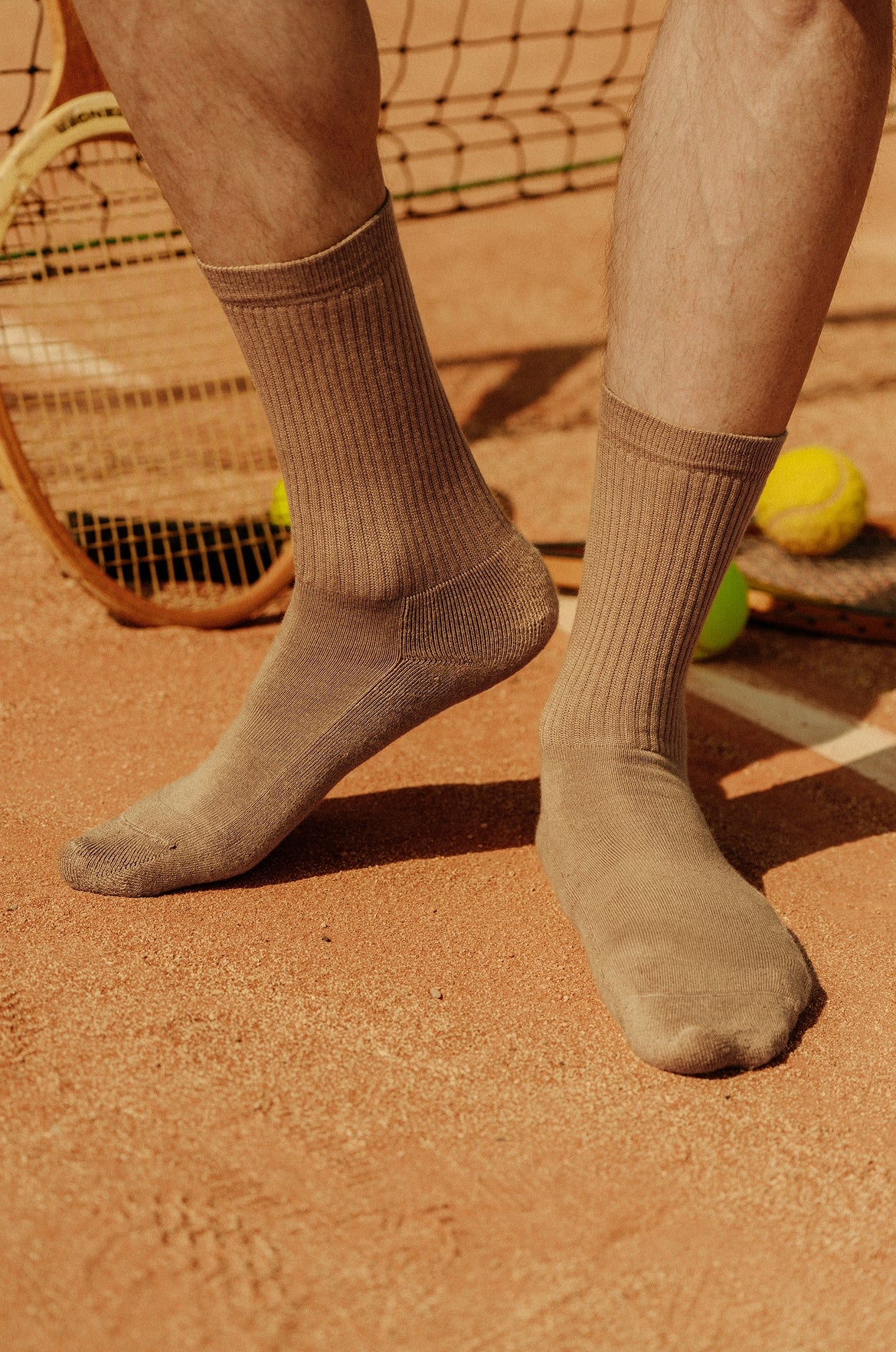 Pétrone chaussettes de tennis coton bio ecocell camel homme