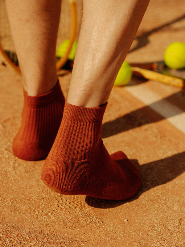 Pétrone chaussettes de tennis coton bio ecocell rouille homme