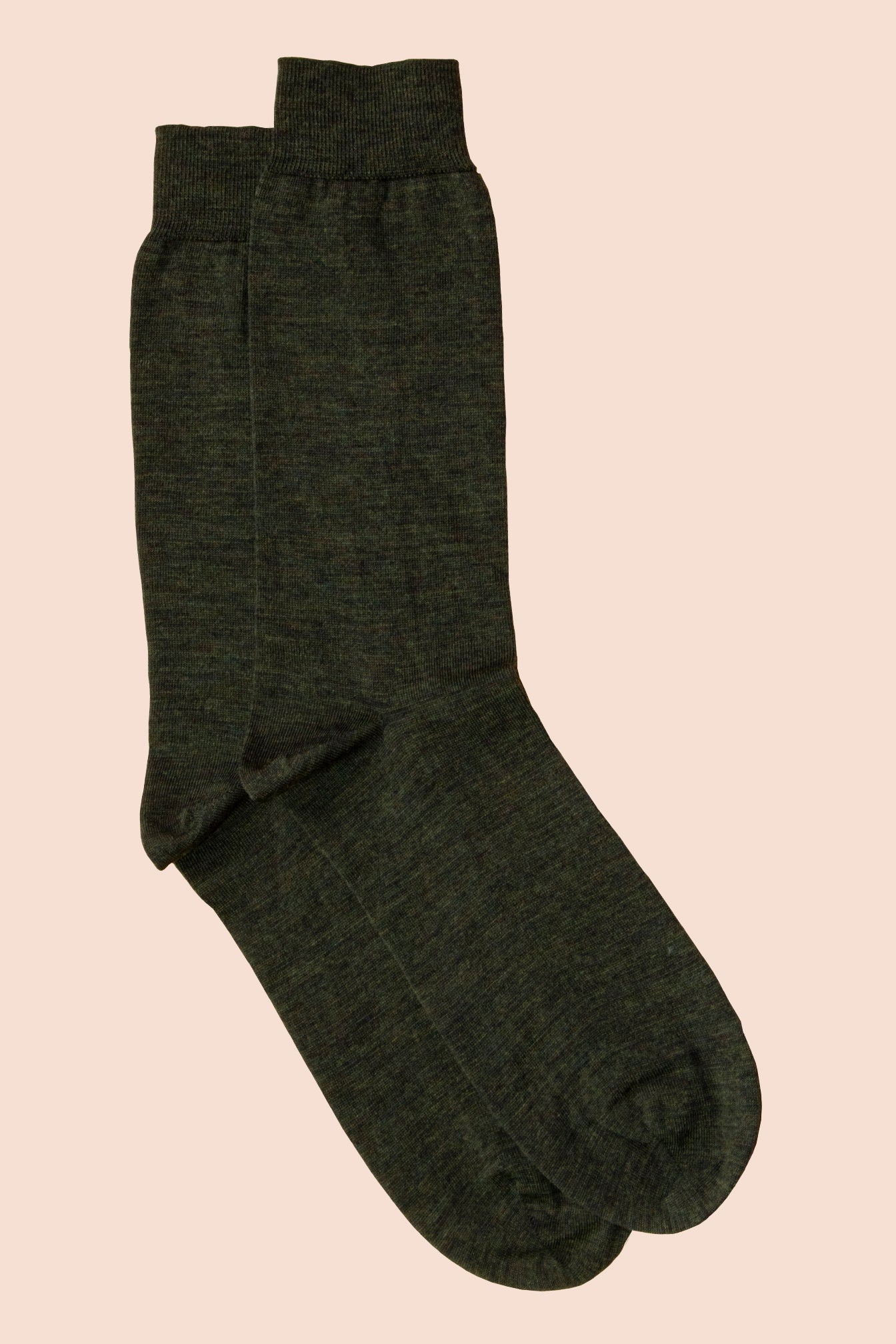 Pétrone chaussettes laine mérinos vert kaki homme