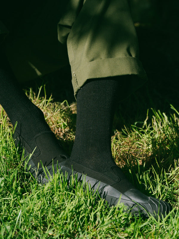 Pétrone chaussettes lin coton noir homme#couleur_noir