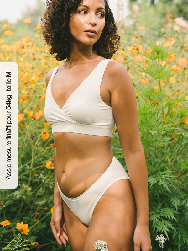 Pétrone culotte échancrée blanc crème femme#couleur_blanc-crème