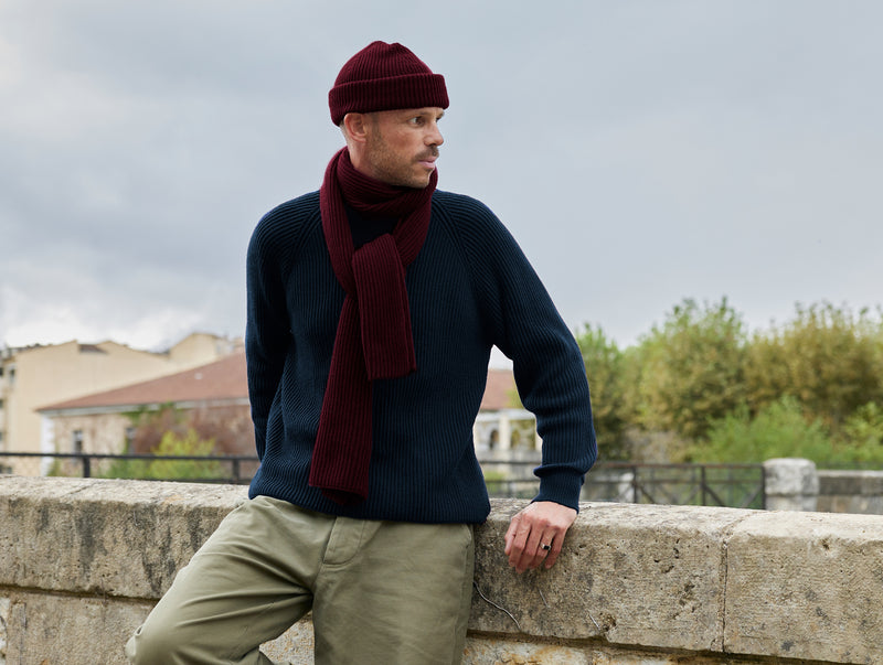 Pétrone écharpe homme bordeaux foncé#couleur_bordeaux-foncé