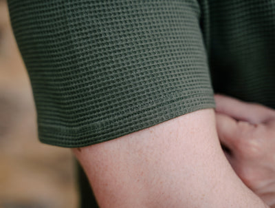 Pétrone Henley cormac manches courtes coton bio Tencel vert kaki homme#couleur_vert-kaki