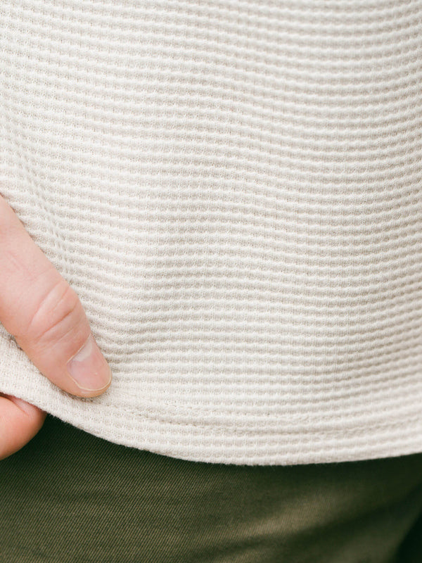 Pétrone Henley cormac manches longues coton bio Tencel beige homme#couleur_beige