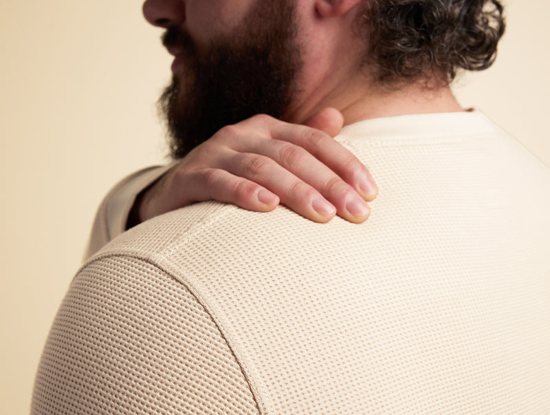 Pétrone Henley cormac manches longues coton bio Tencel beige homme#couleur_beige