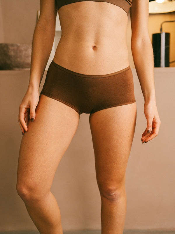 Pétrone shorty hipster  chocolat femme#couleur_chocolat