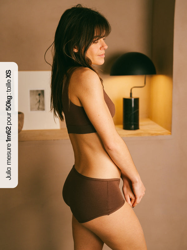 Pétrone shorty hipster  chocolat femme#couleur_chocolat