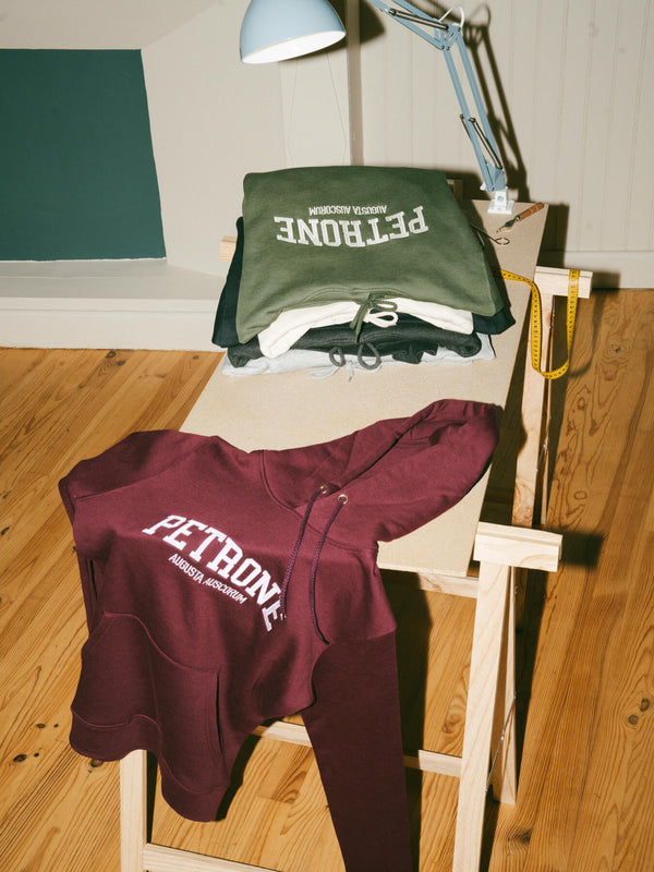 Pétrone sweat capuche hoodie homme Tencel coton bio bordeaux foncé homme#couleur_bordeaux-foncé