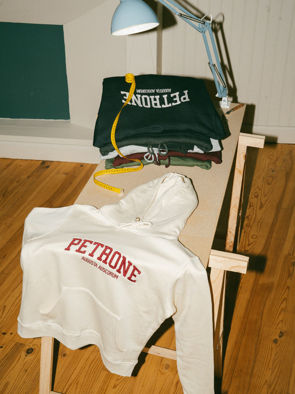 Pétrone sweat capuche hoodie homme Tencel cocton bio écru homme#couleur_écru