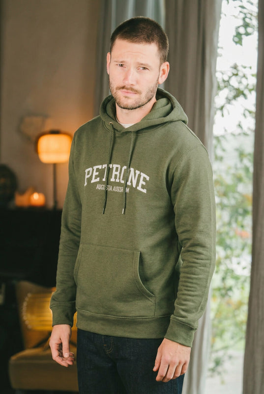 Pétrone sweat capuche hoodie homme Tencel coton bio vert kaki homme#couleur_vert-kaki