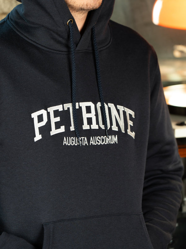 Pétrone sweat capuche hoodie homme Tencel coton bio bleu marine homme#couleur_bleu-marine