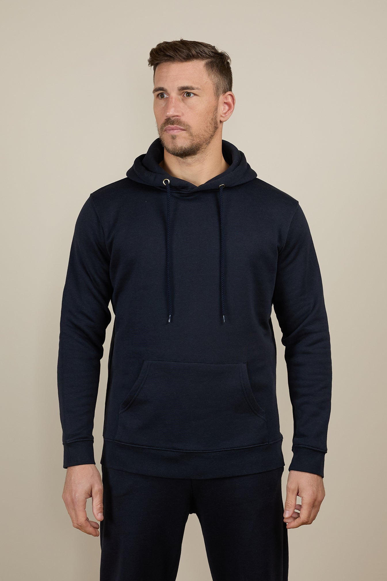 Pétrone sweat capuche hoodie homme Tencel coton bio bleu marine homme