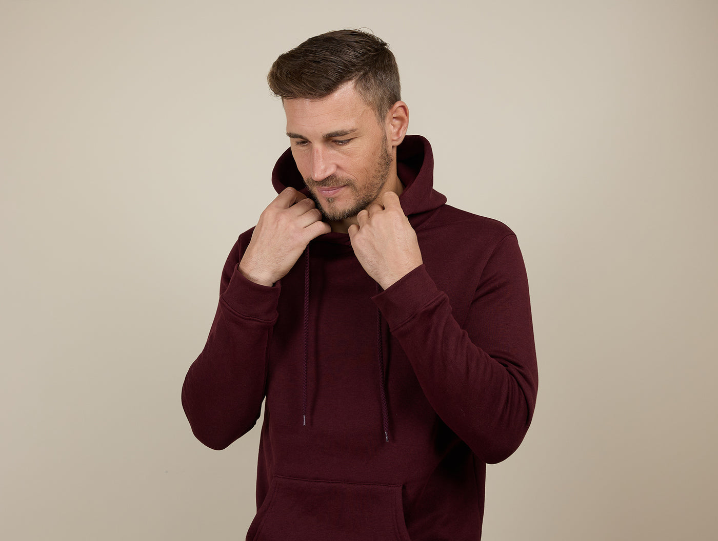 Pétrone sweat capuche hoodie homme Tencel coton bio bordeaux foncé homme#couleur_bordeaux-foncé