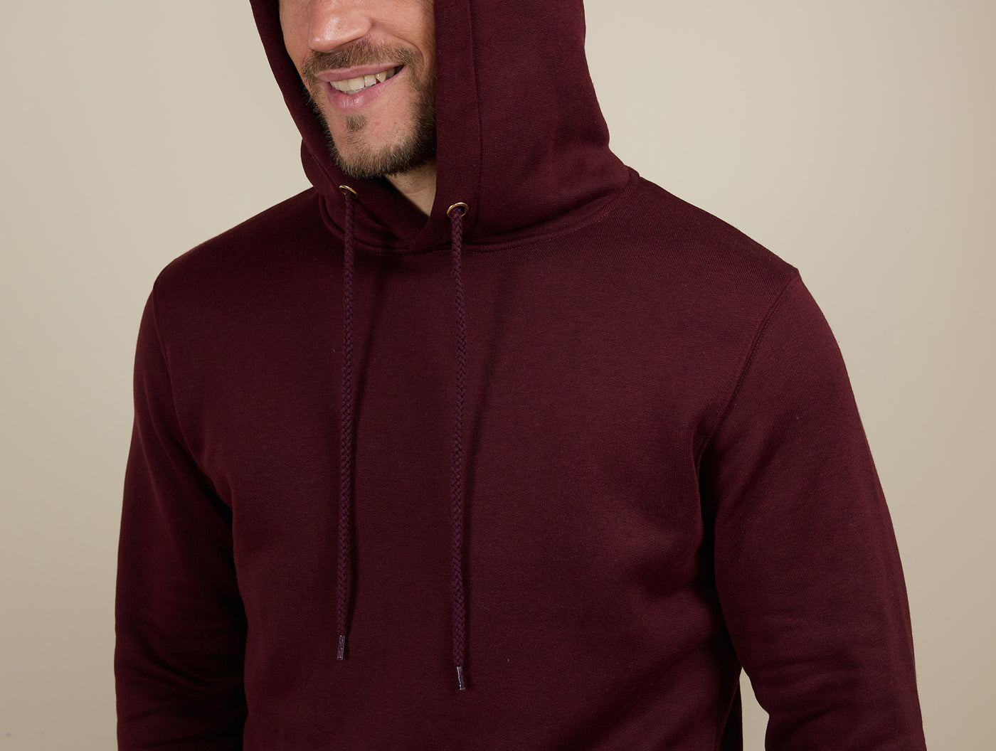 Pétrone sweat capuche hoodie homme Tencel coton bio bordeaux foncé homme#couleur_bordeaux-foncé