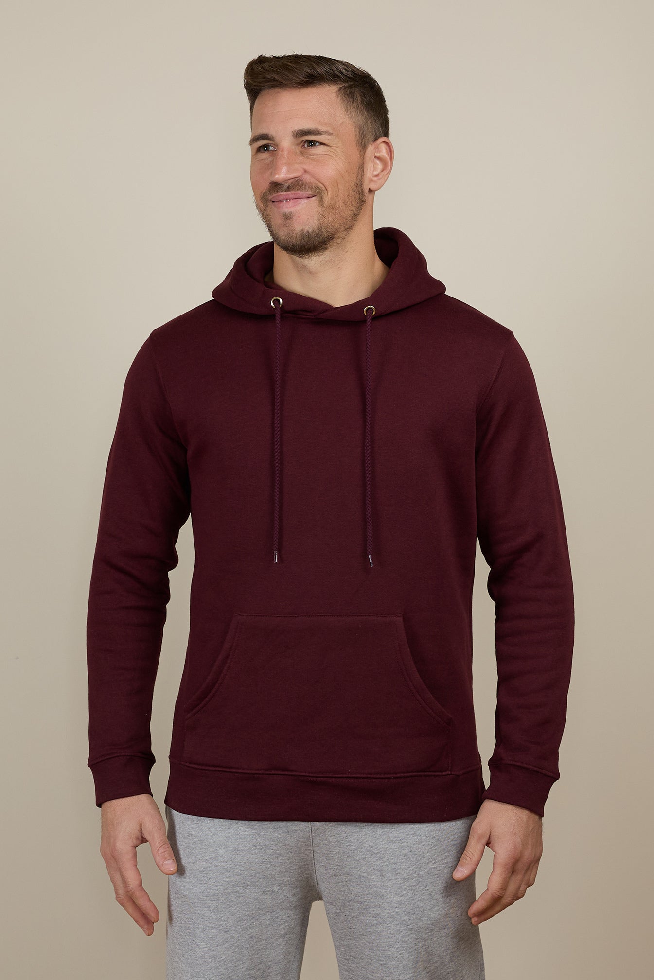 Pétrone sweat capuche hoodie homme Tencel coton bio bordeaux homme