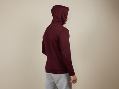 Pétrone sweat capuche hoodie homme Tencel coton bio bordeaux foncé homme#couleur_bordeaux-foncé