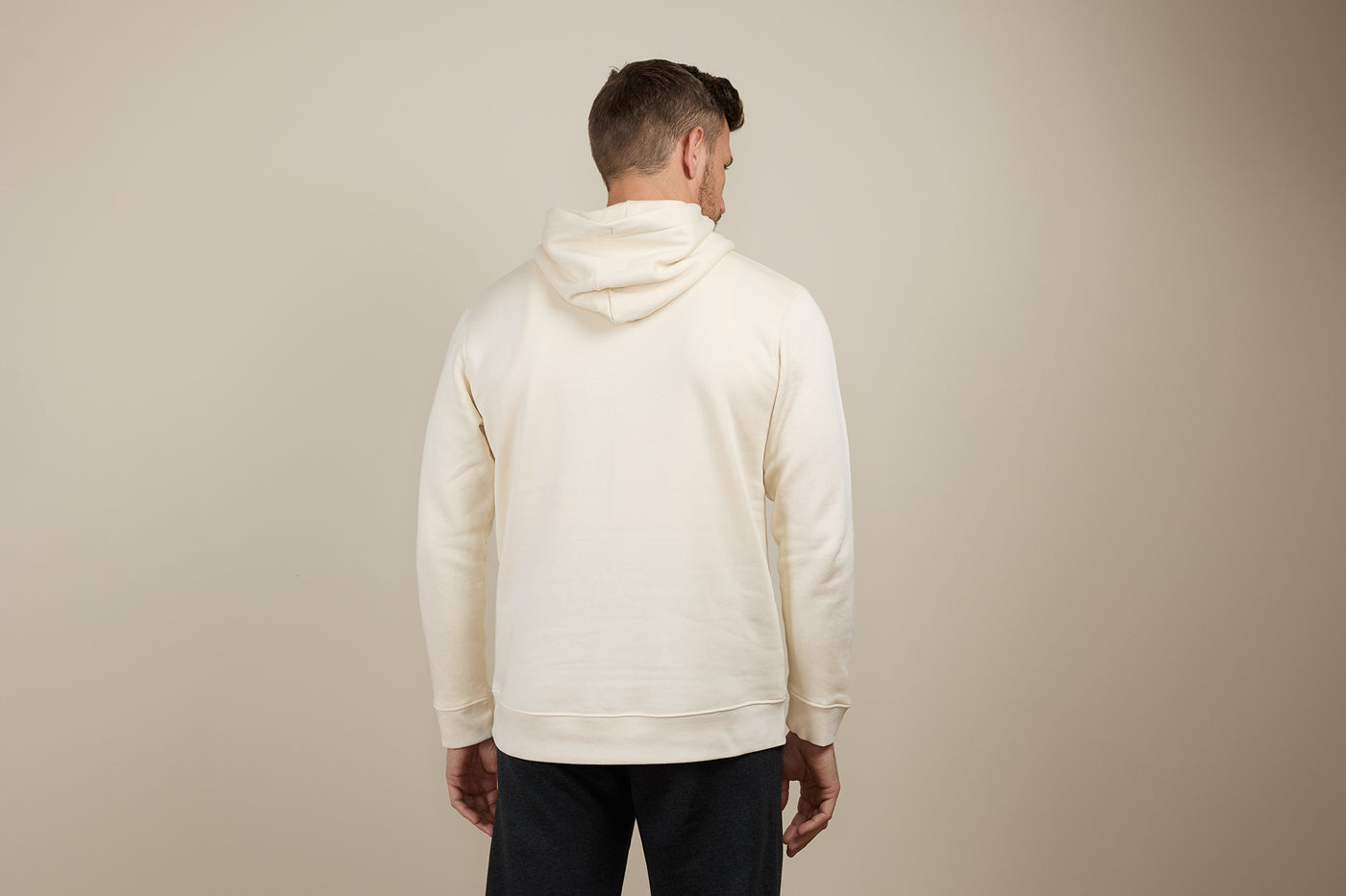 Pétrone sweat capuche hoodie homme Tencel coton bio écru homme#couleur_écru