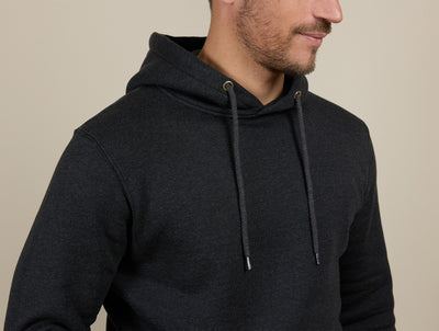 Pétrone sweat capuche hoodie homme Tencel coton bio gris anthracite chiné homme#couleur_gris-anthracite-chiné