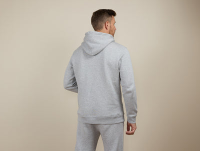 Pétrone sweat capuche hoodie homme Tencel coton bio gris chiné clair homme#couleur_gris-chiné-clair