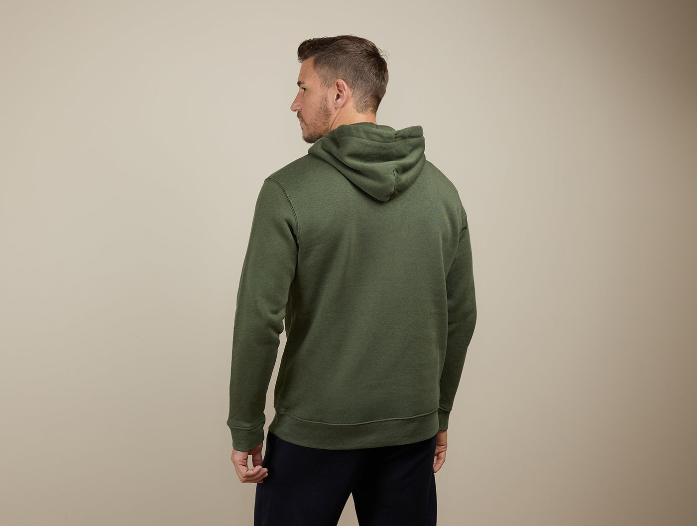 Pétrone sweat capuche hoodie homme Tencel coton bio vert kaki homme#couleur_vert-kaki