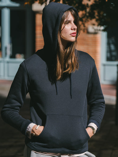 Pétrone sweat capuche hoodie homme Tencel coton bio bleu marine femme#couleur_bleu-marine