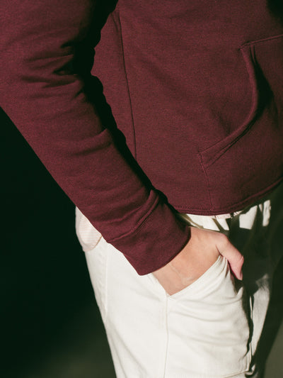Pétrone sweat capuche hoodie homme Tencel coton bio bordeaux foncé femme#couleur_bordeaux-foncé