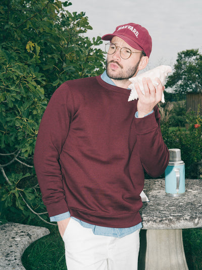 Pétrone sweat homme Tencel coton bio bordeaux homme#couleur_bordeaux-foncé