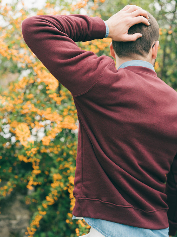 Pétrone sweat homme Tencel coton bio bordeaux homme#couleur_bordeaux-foncé