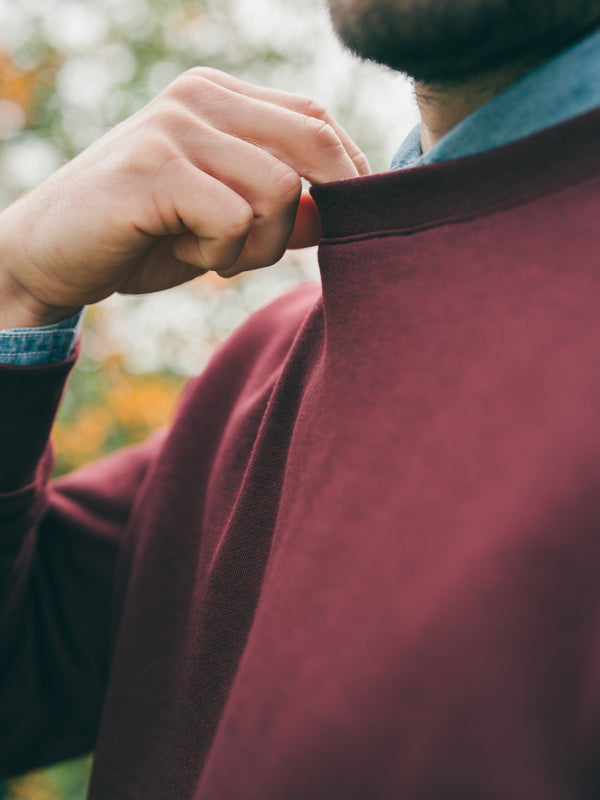 Pétrone sweat homme Tencel coton bio bordeaux homme#couleur_bordeaux-foncé