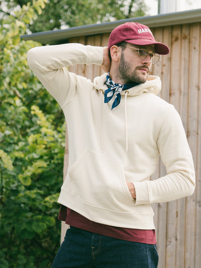 Pétrone sweat capuche hoodie homme Tencel coton bio écru homme#couleur_écru