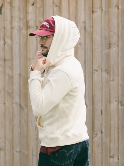 Pétrone sweat capuche hoodie homme Tencel coton bio écru homme#couleur_écru