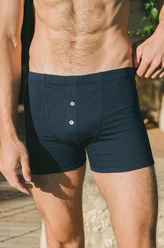 Pétrone boxer héritage coton biologique tencel bleu marine homme