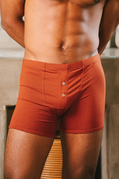 Pétrone boxer héritage coton biologique tencel lyocell rouille homme