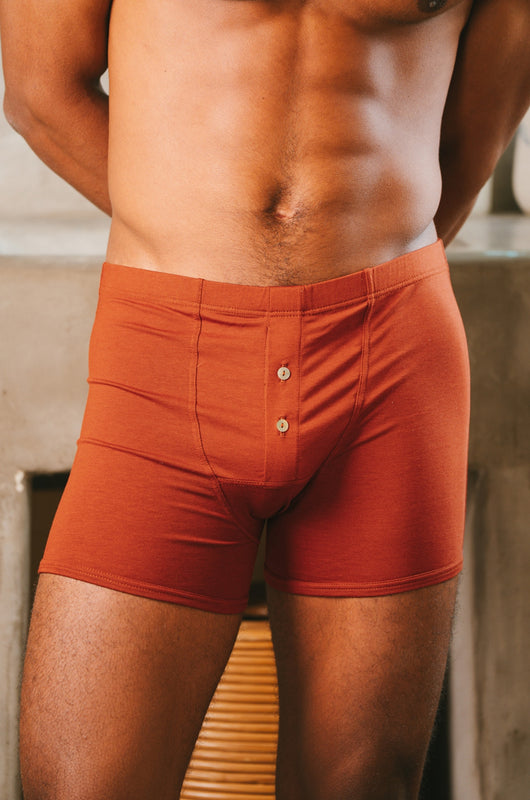 Pétrone boxer héritage coton biologique tencel lyocell rouille homme