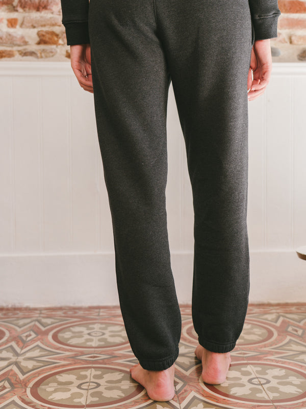 Pétrone pantalon jogging molleton homme Tencel coton bio gris anthracite chiné femme#couleur_gris-anthracite-chiné