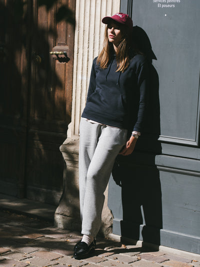Pétrone pantalon jogging molleton homme Tencel coton bio gris chiné clair femme#couleur_gris-chiné-clair