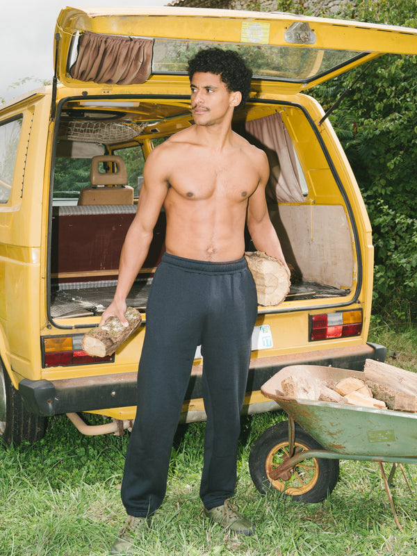 Pétrone pantalon jogging molleton homme Tencel coton bio bleu marine homme#couleur_bleu-marine