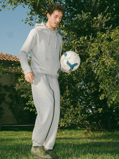 Pétrone pantalon jogging molleton homme Tencel coton bio gris chiné clair homme#couleur_gris-chiné-clair