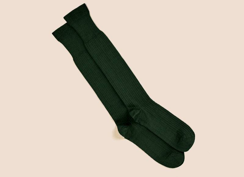 Pétrone mi-bas fil d’Écosse vert bouteille homme#couleur_vert-bouteille