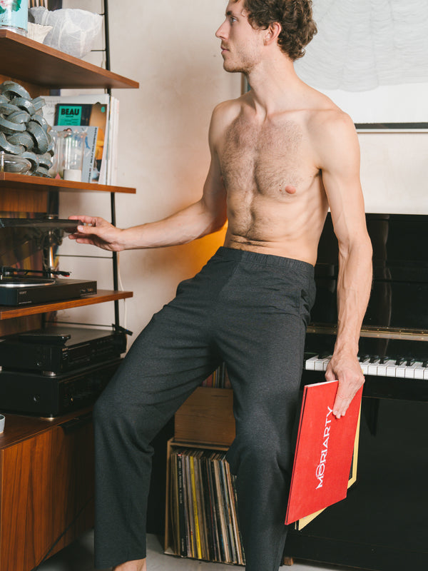 Pétrone pantalon de pyjama coton biologique tencel lyocell gris anthracite homme#couleur_gris-anthracite