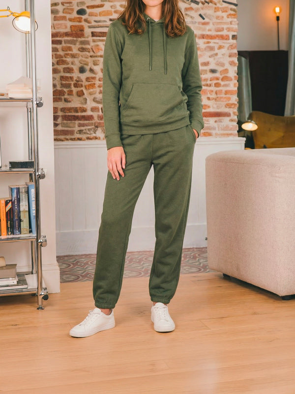 Pétrone pantalon jogging molleton homme Tencel coton bio vert kaki femme#couleur_vert-kaki