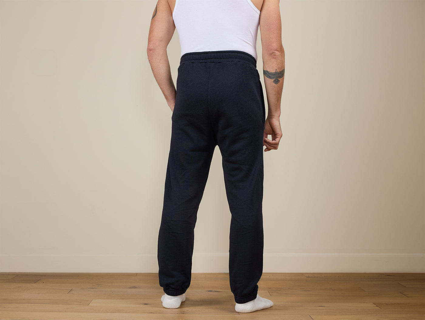 Pétrone pantalon jogging molleton homme Tencel coton bio bleu marine homme#couleur_bleu-marine