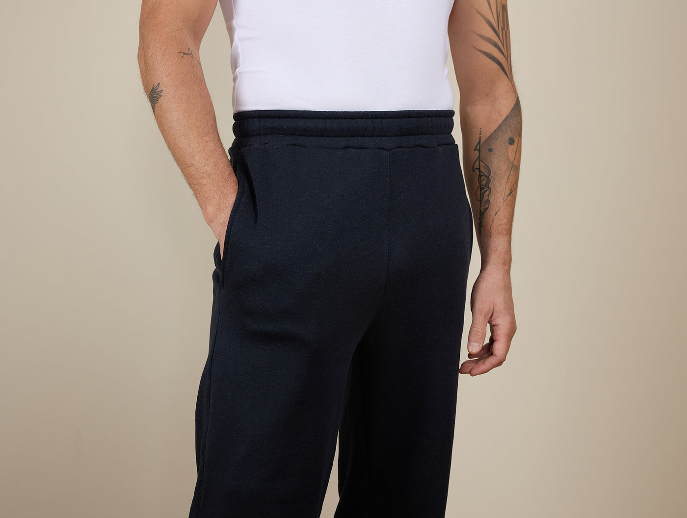 Pétrone pantalon jogging molleton homme Tencel coton bio bleu marine homme#couleur_bleu-marine