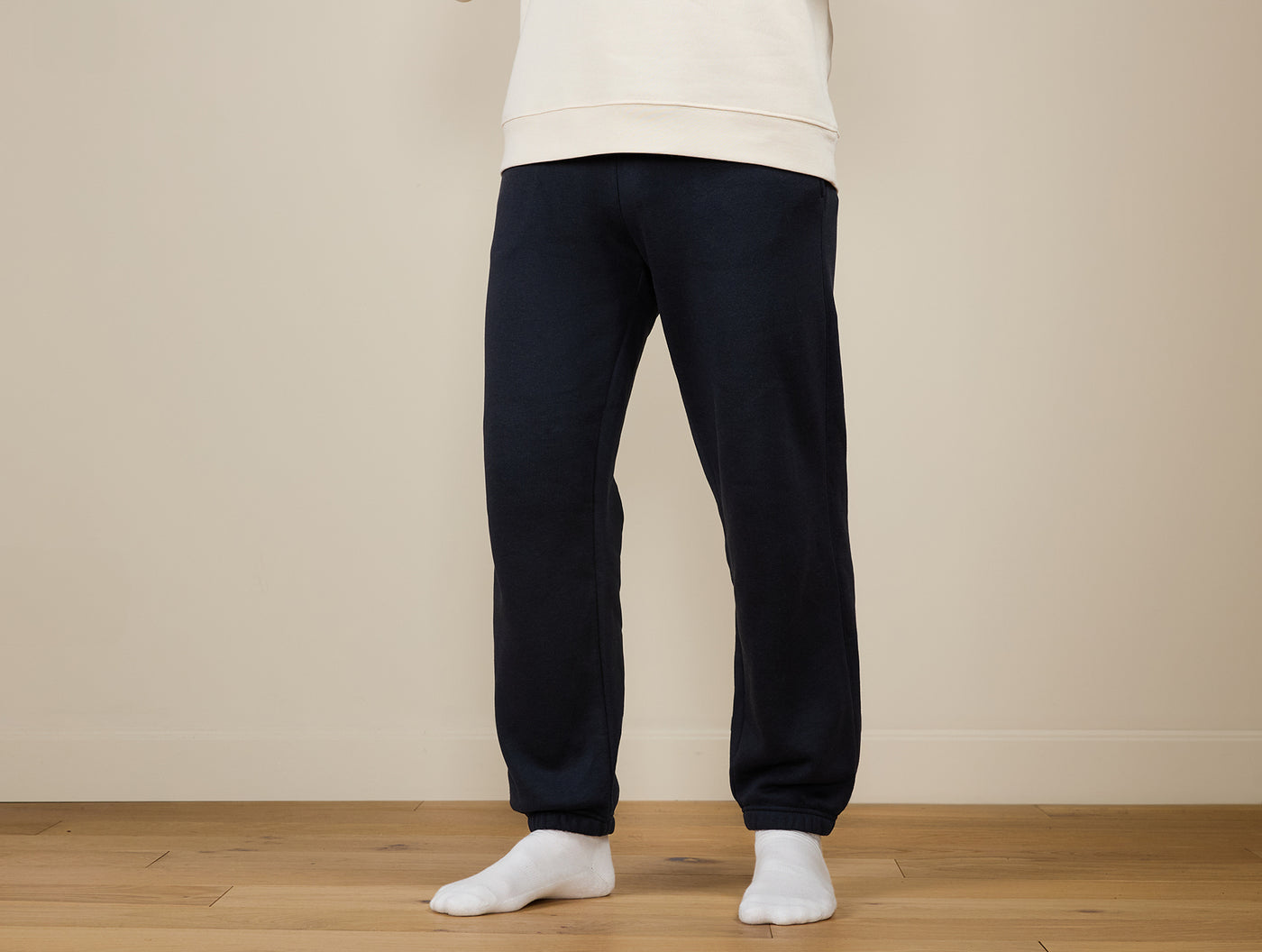 Pétrone pantalon jogging molleton homme Tencel coton bio bleu marine homme#couleur_bleu-marine