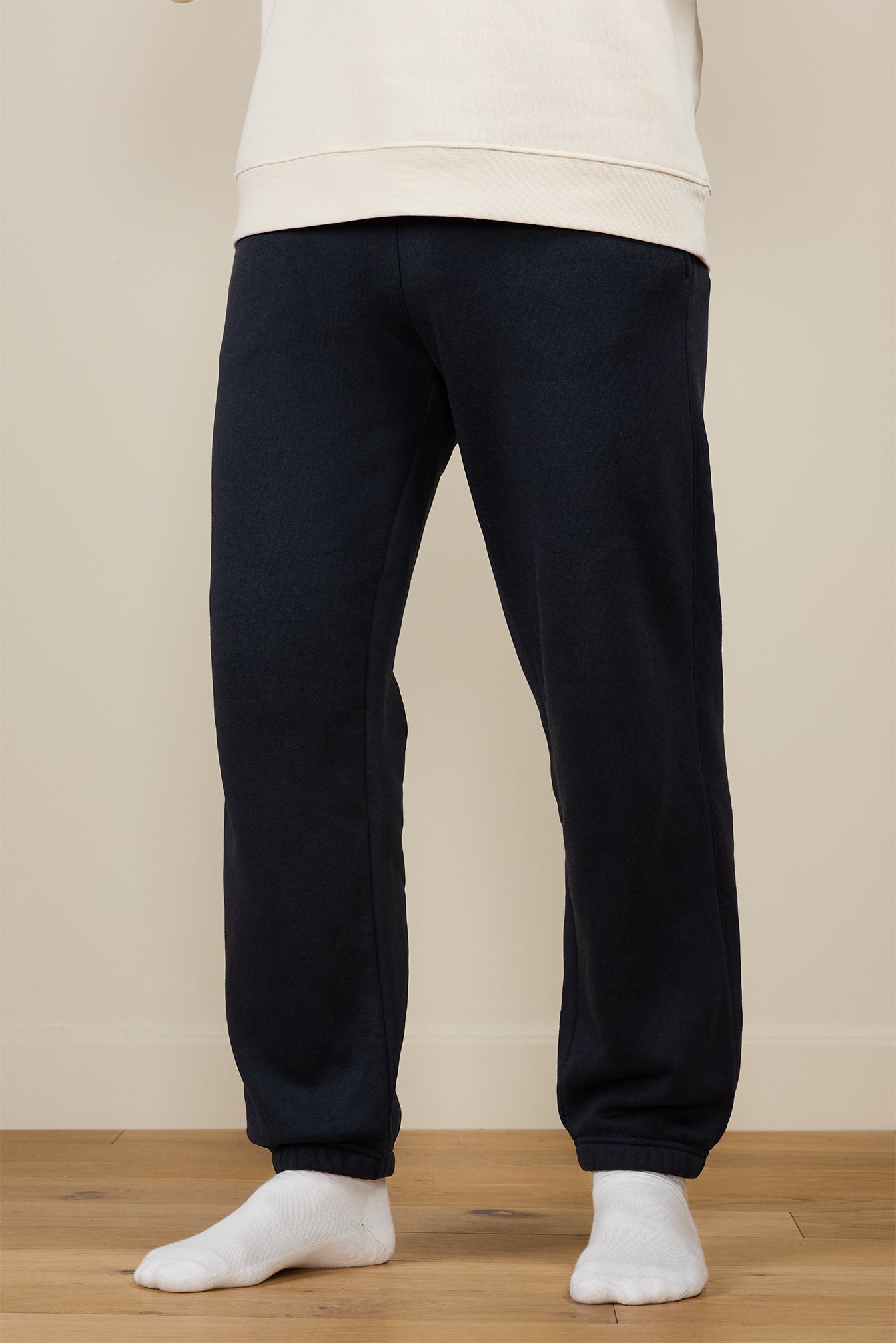 Pétrone pantalon jogging molleton homme Tencel coton bio bleu marine homme