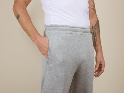 Pétrone pantalon jogging molleton homme Tencel coton bio gris chiné clair homme#couleur_gris-chiné-clair