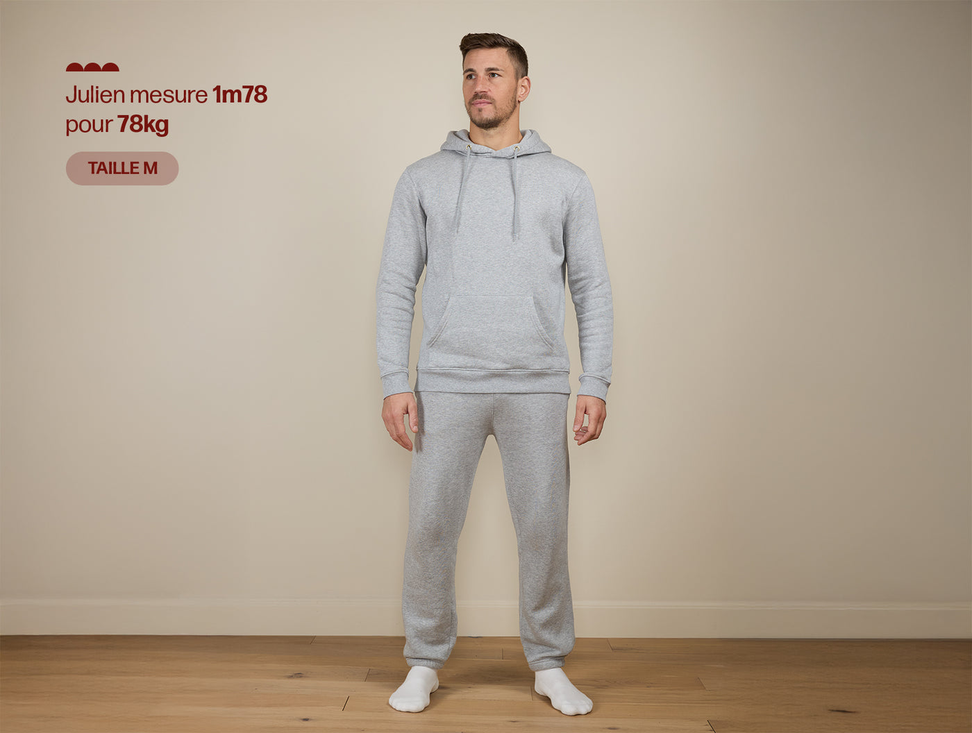 Pétrone pantalon jogging molleton homme Tencel coton bio gris chiné clair homme#couleur_gris-chiné-clair