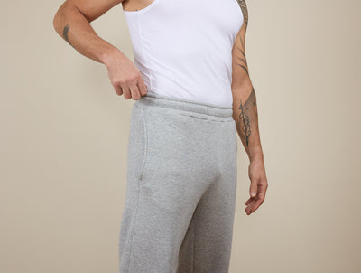 Pétrone pantalon jogging molleton homme Tencel coton bio gris chiné clair homme#couleur_gris-chiné-clair