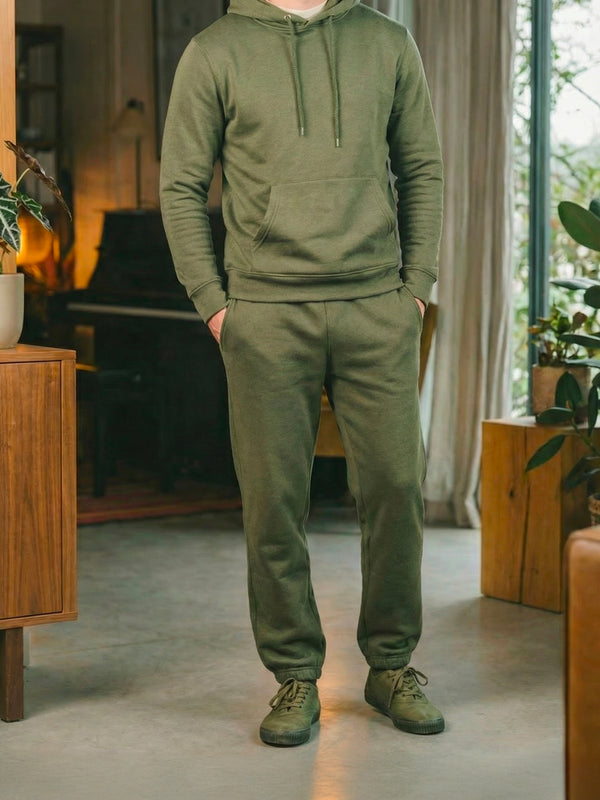 Pétrone pantalon jogging molleton homme Tencel coton bio vert kaki homme#couleur_vert-kaki