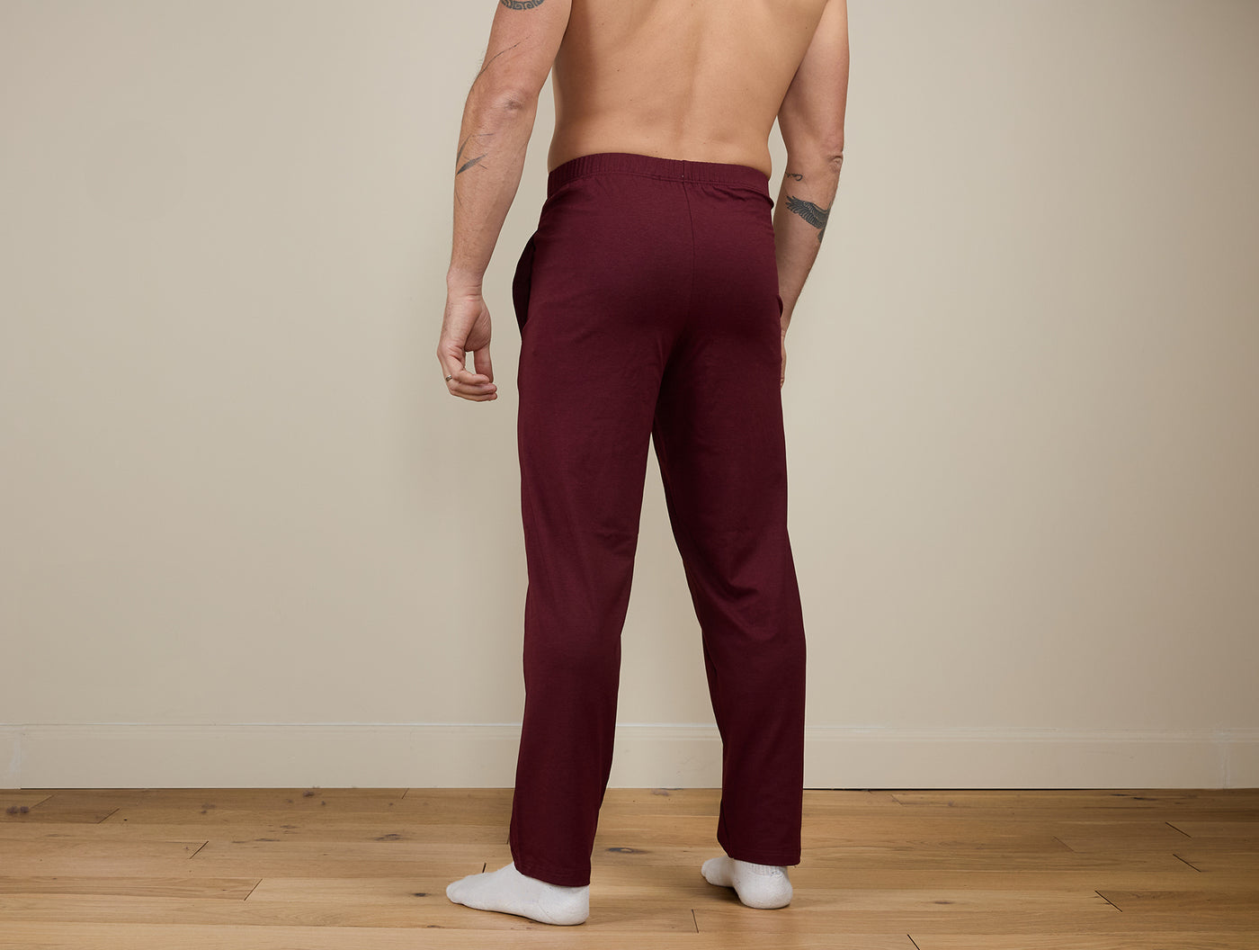 Pétrone pantalon de pyjama coton biologique tencel lyocell bordeaux foncé homme#couleur_bordeaux-foncé